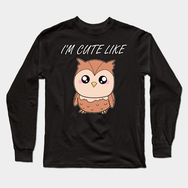 Cute Owl Long Sleeve T-Shirt by Imutobi